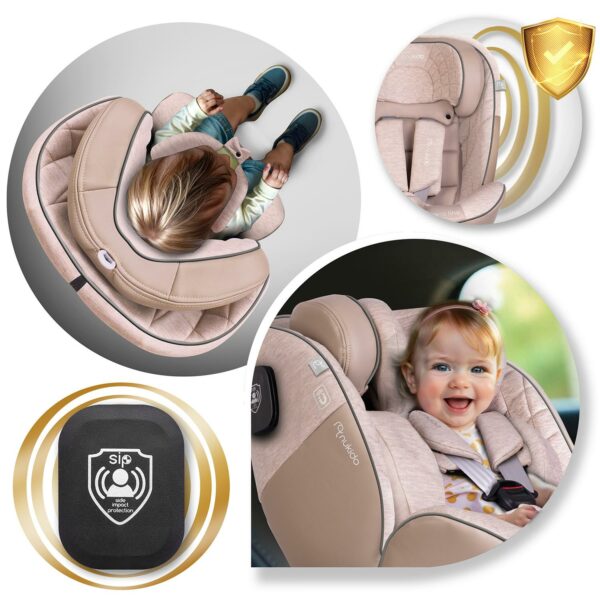 Autosedačka Aero Line, ISOFIX,0-36 kg, béžová | Nukido - Image 10