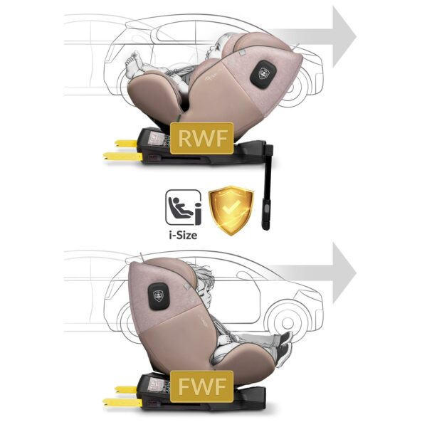 Autosedačka Aero Line, ISOFIX,0-36 kg, béžová | Nukido - Image 11