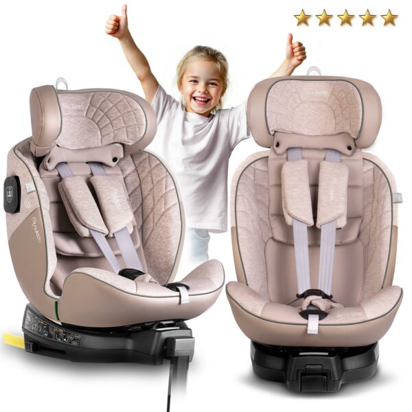 Autosedačka Aero Line, ISOFIX,0-36 kg, béžová | Nukido - Image 6