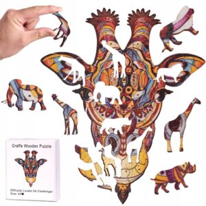 Dřevěné puzzle A4, žirafa | KX5370 nabízí zábavné a estetické skládání pro děti i dospělé, ideální pro relaxaci i rozvoj logického myšlení.