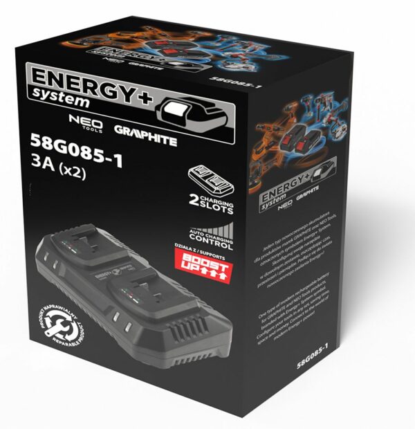 Duální nabíječka pro baterie Energy+, 21V | GRAPHITE - Image 9