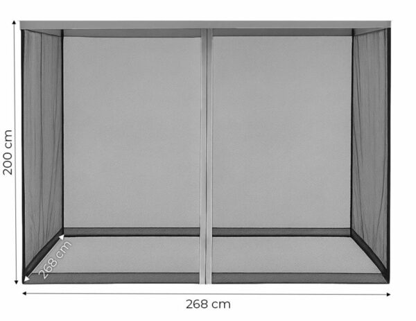 Moskytiéra pro altán, 3x3m, šedá | MultiGarden - Image 2