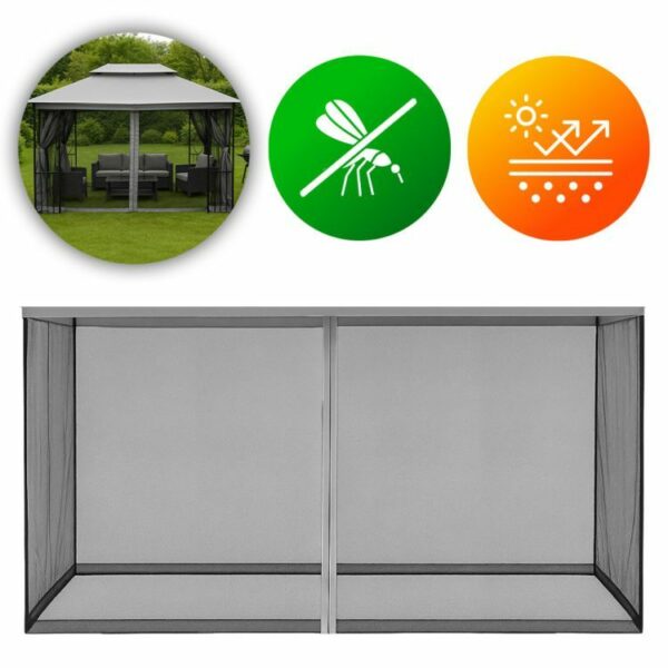 Moskytiéra pro altán, 3x4m, šedá | MultiGarden je praktickým doplňkem pro zahradní altány, který poskytuje účinnou ochranu před hmyzem.