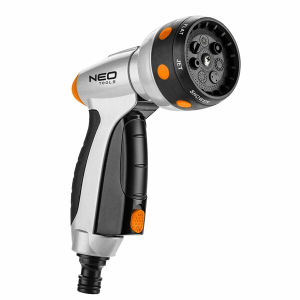 Multifunkční pistolový postřikovač, 7 funkcí | NEO TOOLS nabízí 7 různých režimů postřiku a je tak ideální pro pohodlné zavlažování zahrady.