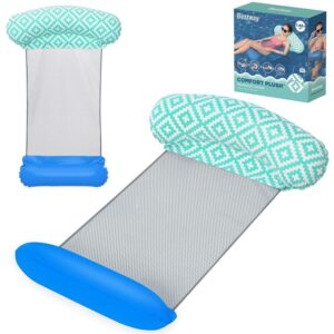Nafukovací matrace Comfort Plush, modrá | Bestway díky měkkému povrchu a síťovanému sedadlu nabízí pohodlný relax na vodě.