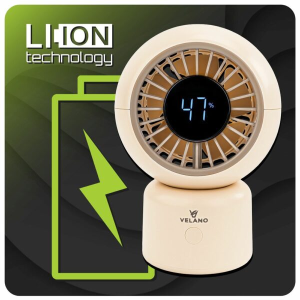 Stolní ventilátor, béžový | Velano - Image 15