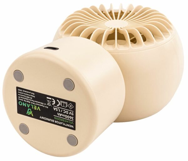 Stolní ventilátor, béžový | Velano - Image 4