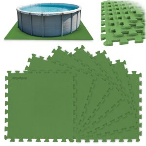 Pěnová podložka pod bazén, 8ks, zelená | 50x50cm poskytuje ochranu dna bazénu, tepelnou izolaci a pohodlí při používání.