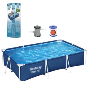 Rámový bazén s filtrací a žebříkem, 300x201x66cm | Bestway nabízí prostorné a odolné řešení pro letní osvěžení celé rodiny v pohodlí zahrady.
