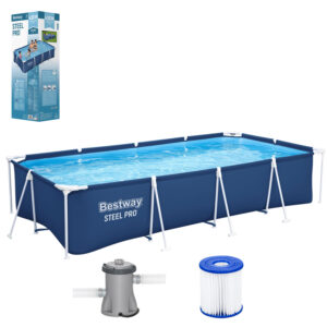 Rámový bazén s filtrací a žebříkem, 400x211x81cm | Bestway nabízí prostorné a odolné řešení pro letní osvěžení celé rodiny v pohodlí zahrady.