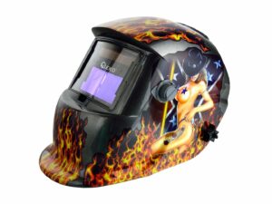 Samostmívací svářečská kukla PROFI FLAME | GEKO je určena k ochraně očí a obličeje během svařování, před jiskrami, rozstřikem a škodlivým UV a IR zářením.