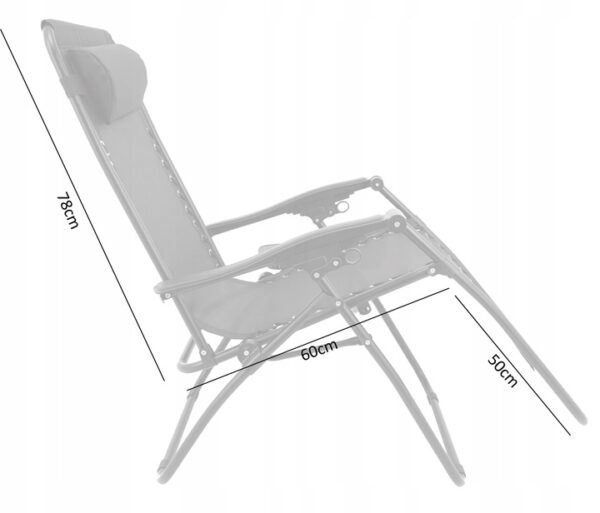 Skládací zahradní lehátko se stříškou, černé | Garden Line - Image 2