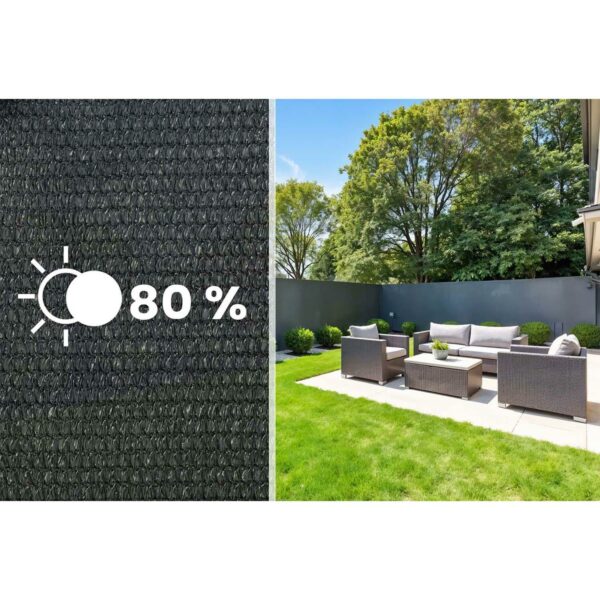 Stínící síť + 50 klipů, 110g/m2, 1,2x25m, šedá | Plonos - Image 6
