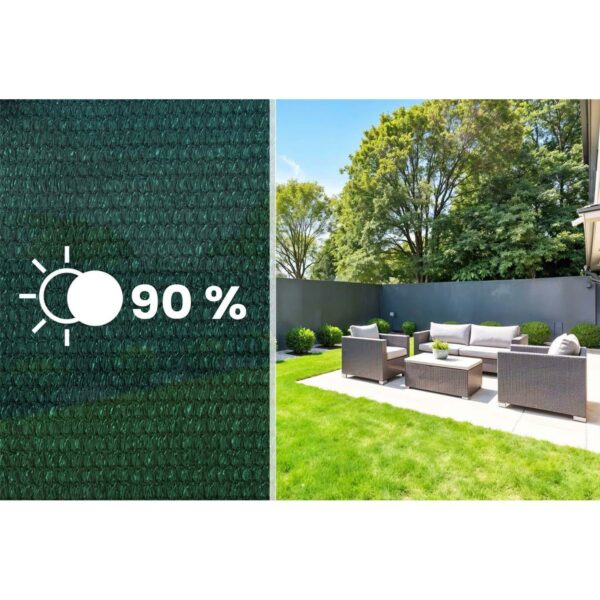Stínící síť + 50 klipů, 140g/m2, 1,2x25m, zelená | Plonos - Image 7