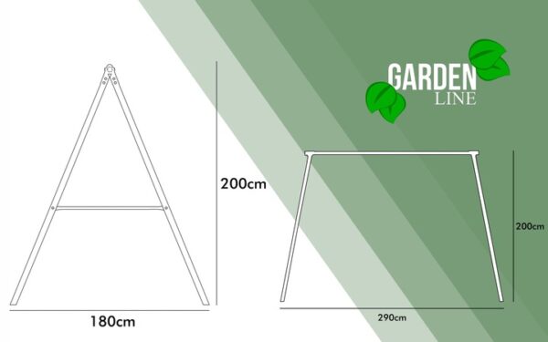 Zahradní houpačka 3v1, 290x180x200cm | Garden Line - Image 4