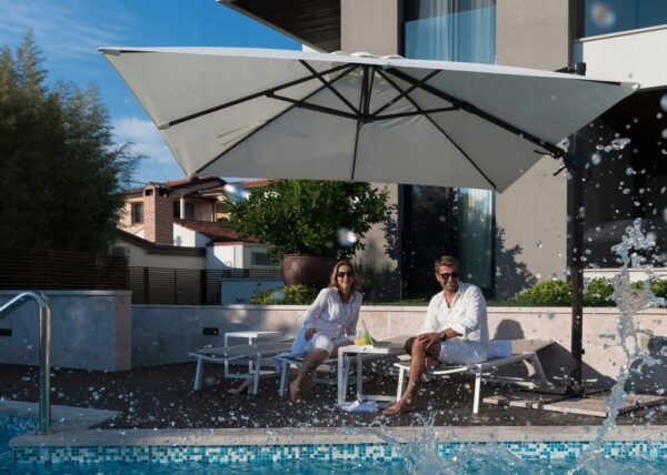 Zahradní slunečník MINI ROMA, 2,5x2,5m, béžový | Garden Line - Image 8