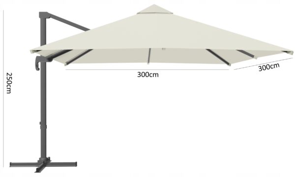 Zahradní slunečník ROMA, 3x3m, béžový | Garden Line - Image 2