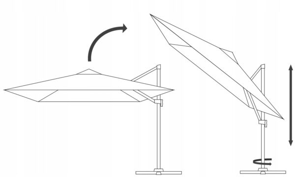Zahradní slunečník ROMA, 3x3m, béžový | Garden Line - Image 5