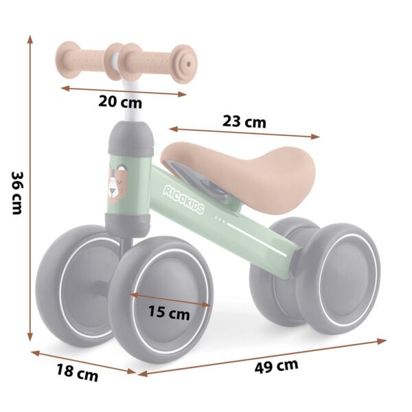 Dětské tříkolové odrážedlo, medvídek | Ricokids - Image 2