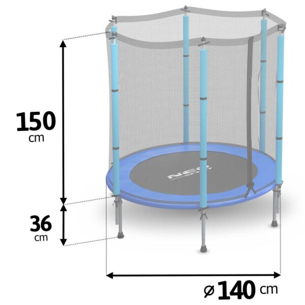 Dětská zahradní trampolína, 140cm, modrá | Neo-Sport - Image 2