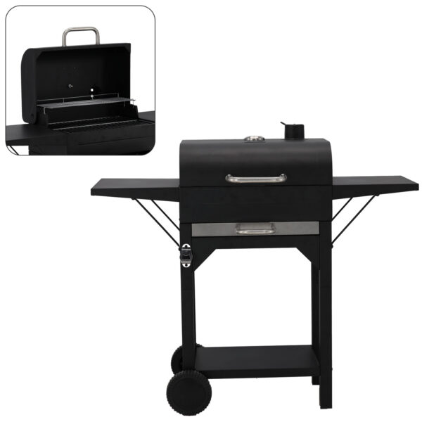 Gril na dřevěné uhlí BBQ6049 | Garden Line je praktický a stabilní pomocník pro grilování, který zajišťuje pohodlnou manipulaci a rovnoměrné pečení.