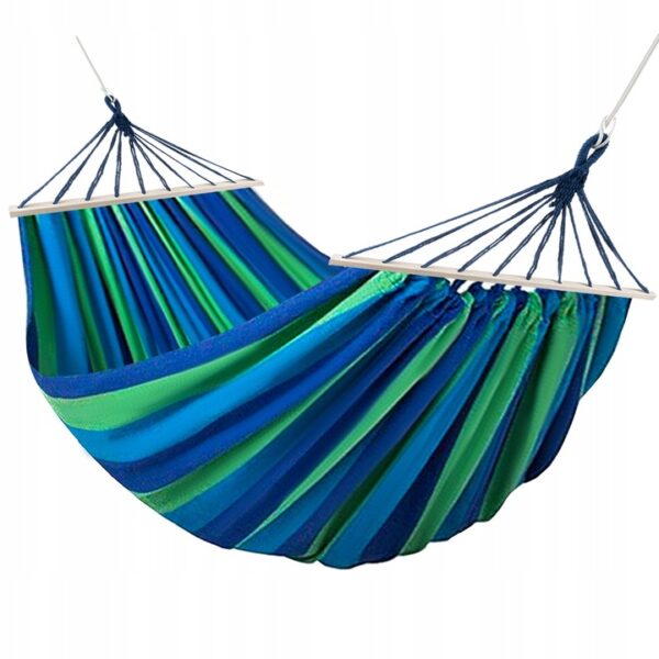 Dvojitá houpací síť, 260x160cm, modro-zelená | Gardlov - Image 3