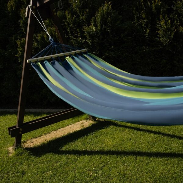 Dvojitá houpací síť, 260x160cm, modro-zelená | Gardlov - Image 9
