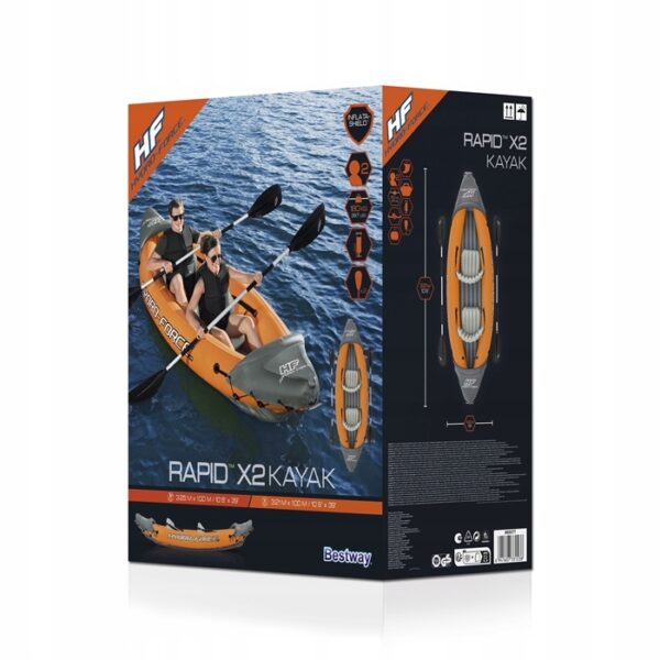 Nafukovací kajak - ponton, oranžový | Bestway - Image 6