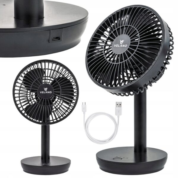 Stolní ventilátor VELWEBS0009, černý | Velano nabízí osvěžení se třemi rychlostmi, oscilací a kompaktním designem ideálním pro každodenní používání.