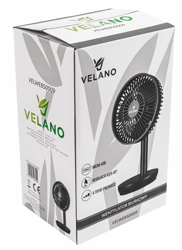 Stolní ventilátor VELWEBS0009, černý | Velano - Image 9