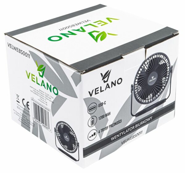 Stolní ventilátor VELWEBS0011, černý | Velano - Image 10