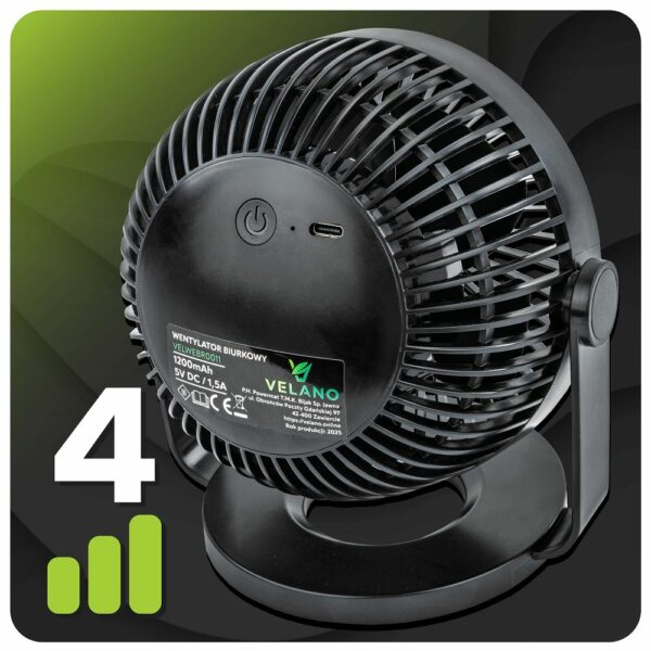 Stolní ventilátor VELWEBS0011, černý | Velano - Image 13