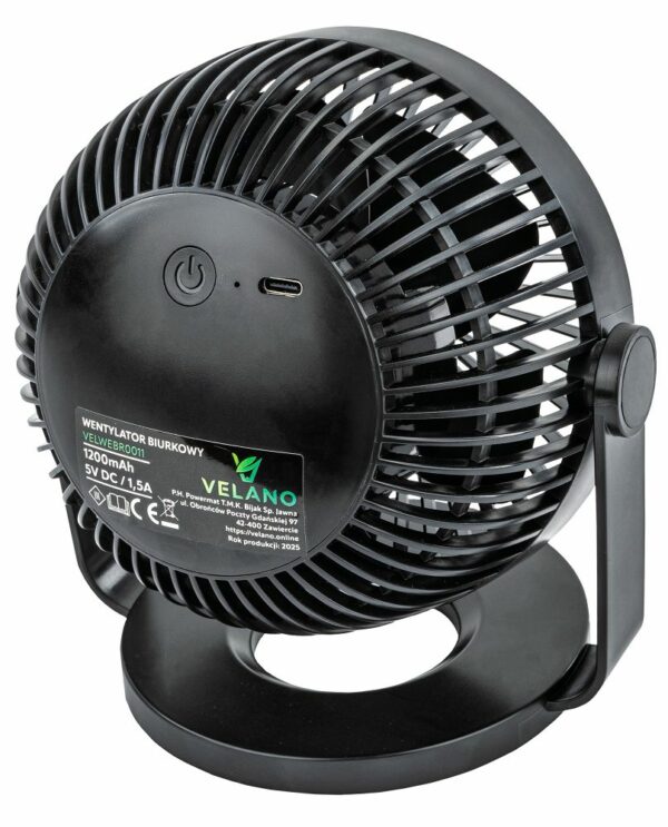 Stolní ventilátor VELWEBS0011, černý | Velano - Image 7