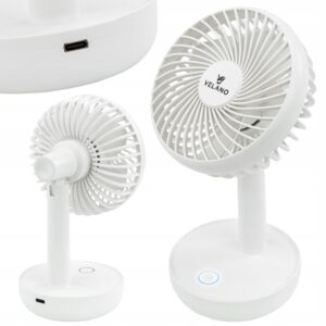 Stolní ventilátor VELWEBS0012, bílý | Velano je kompaktní a tichý bezdrátový ventilátor, ideální pro použití v kanceláři, doma nebo na cestách.