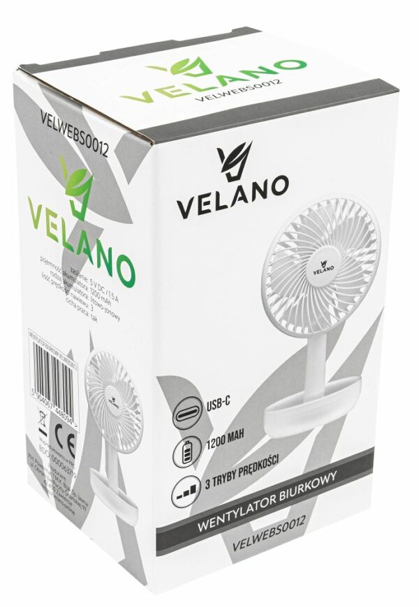 Stolní ventilátor VELWEBS0012, bílý | Velano - Image 10