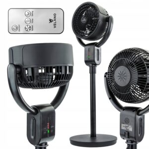 Podlahový ventilátor VELWEP0014, 50W, černý | Velano s nastavitelným úhlem a třemi rychlostmi zajistí intenzivní osvěžení i ve větších prostorách.