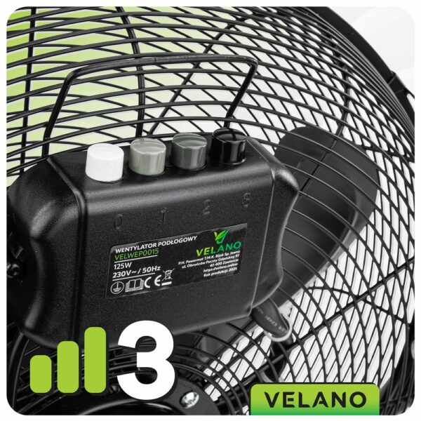 Podlahový ventilátor VELWEP0015, 125W, černý | Velano - Image 12