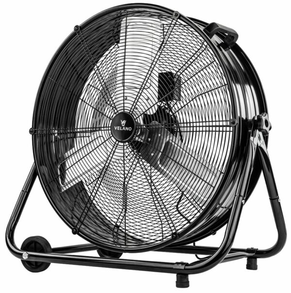 Podlahový ventilátor VELWEPR0007, 300W, černý | Velano nabízí vysoký výkon pro efektivní chlazení větších prostor, jako jsou sklady či výrobní haly.
