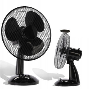 Stolní ventilátor, 40W, černý | FAN9042 nabízí tichý chod, oscilaci a nastavitelný úhel pro efektivní osvěžení na pracovišti i doma.