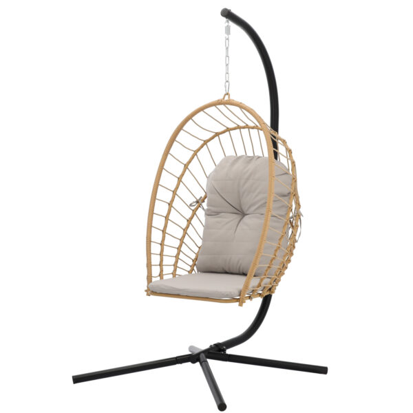 Závěsné zahradní křeslo Eris, šedé + polštář | Garden Line - Image 2