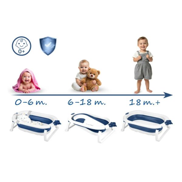Skládací dětská vanička RK-286, bílo-modrá | Ricokids - Image 3