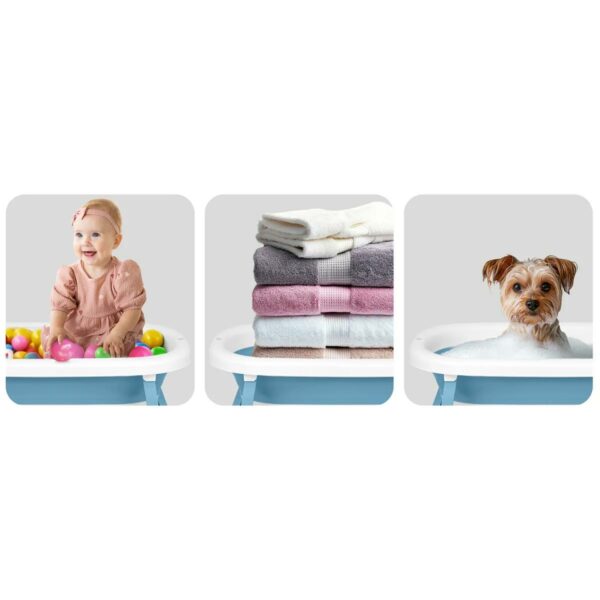 Skládací dětská vanička se stojánkem RK-287, bílo-modrá | Ricokids - Image 10