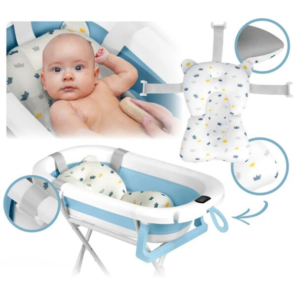 Skládací dětská vanička se stojánkem RK-287, bílo-modrá | Ricokids - Image 4