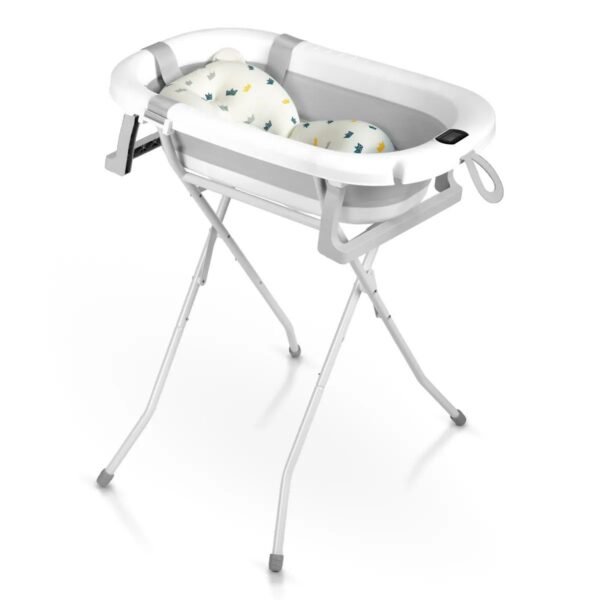 Skládací dětská vanička se stojanem RK-287, bílo-šedá | Ricokids - Image 5