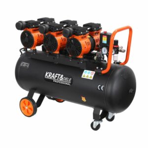 Bezolejový kompresor, 100L, 3x1500W | KD1394 zajišťuje dostatek čistého stlačeného vzduchu bez potřeby oleje, ideální pro dílnu i domácí práci.