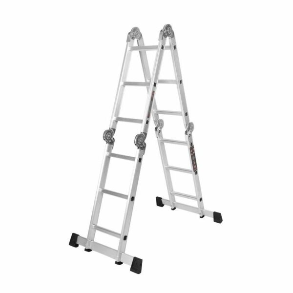 Skládací hlinkový žebřík s plošinou, 4x3, 346cm | KD4070 - Image 2