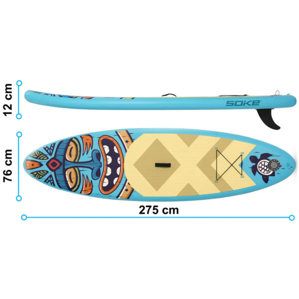 Paddleboard SUP AquaSurf s příslušenstvím, modrý | Soke - Image 4