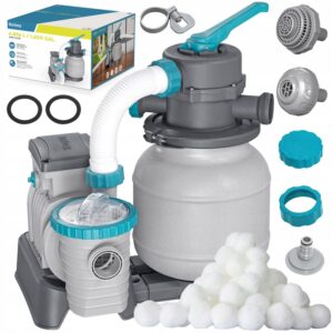 Písková filtrace do bazénu, 6056 l/h + filtrační kuličky | Bestway účinně čistí bazénovou vodu a udržuje ji hygienicky čistou.