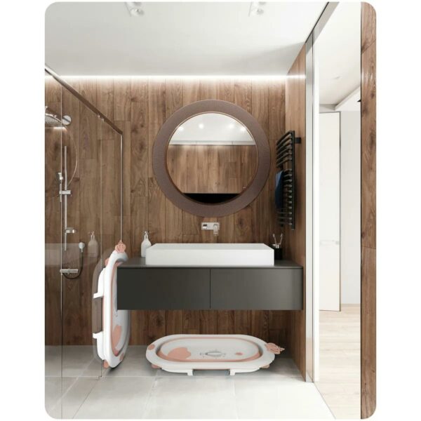 Skládací dětská vanička RK-286, bílo-růžová | Ricokids - Image 10