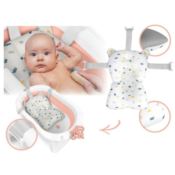 Skládací dětská vanička RK-286, bílo-růžová | Ricokids - Image 4